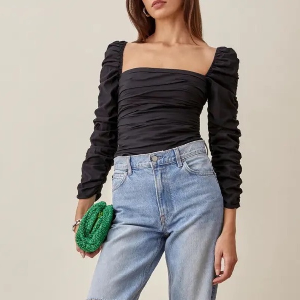 Joi Ruched Stretch Organic Cotton Top
REFORMATION
